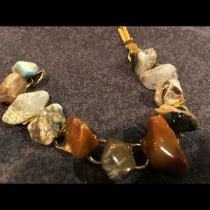 Multi stone gold played bracelet